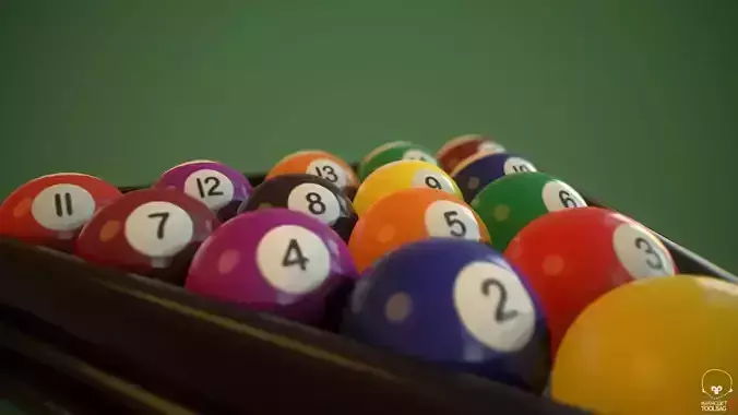 Pool Balls Low-poly 3D model