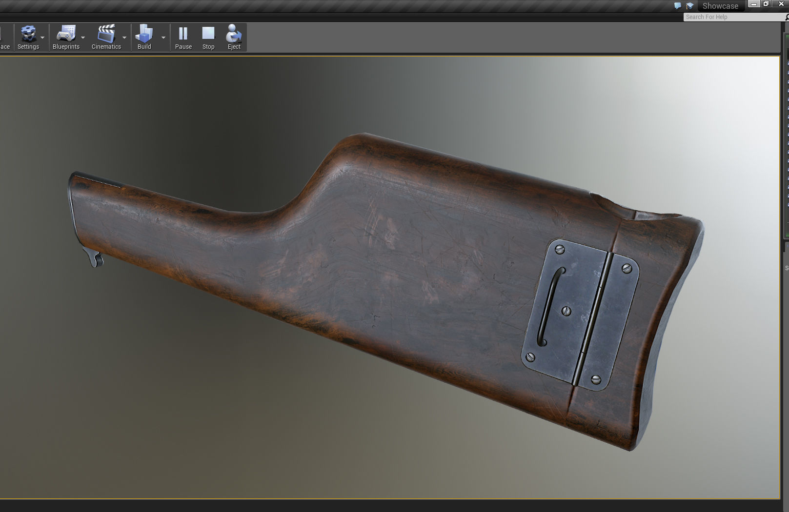 PBR Mauser Stock and Holster Low-poly 3D model_6