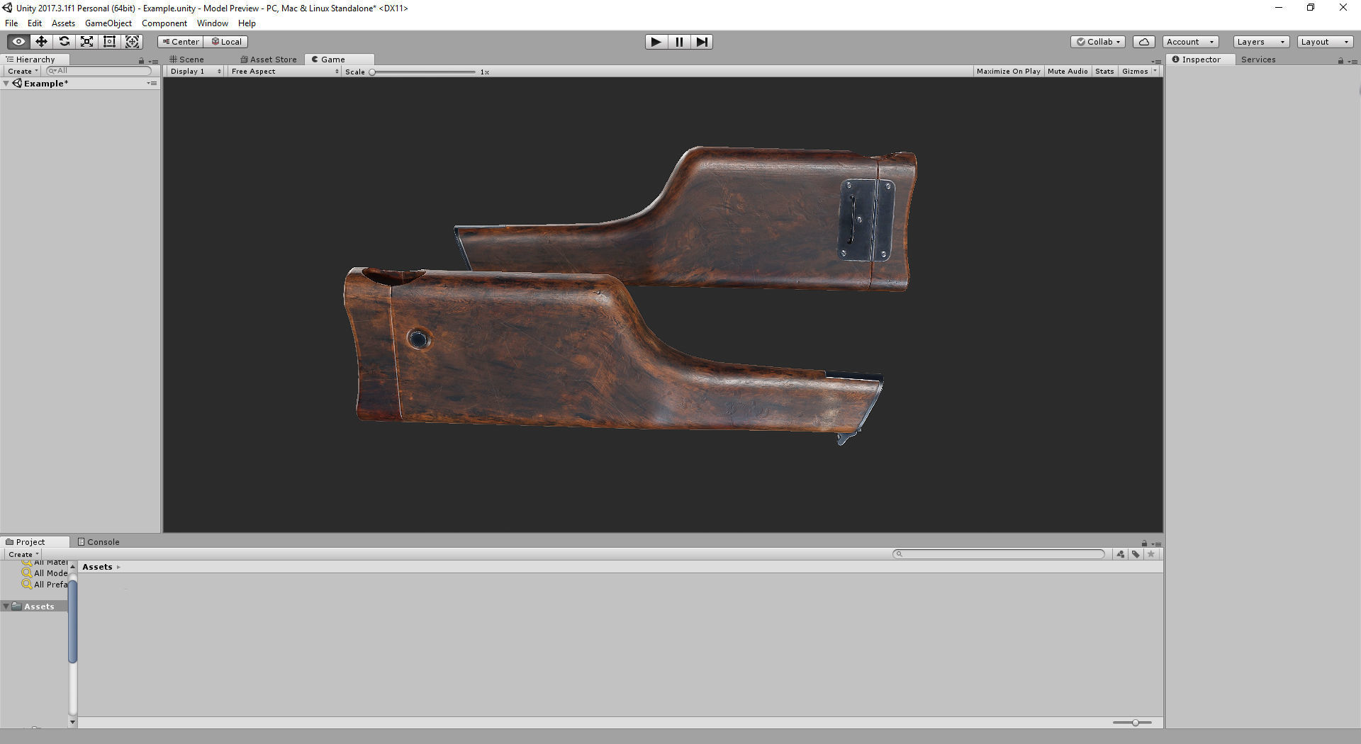 PBR Mauser Stock and Holster Low-poly 3D model_5