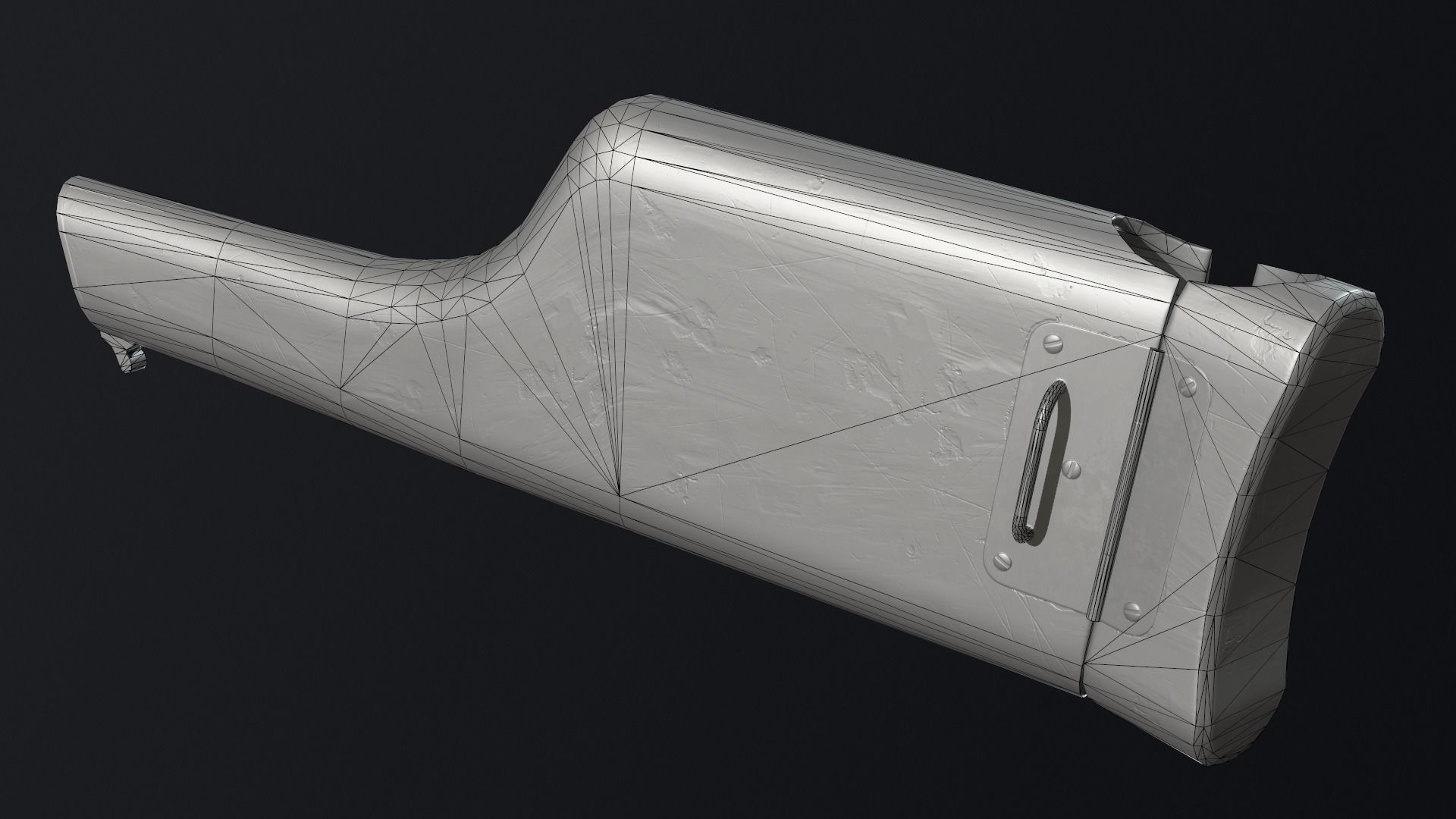 PBR Mauser Stock and Holster Low-poly 3D model_4