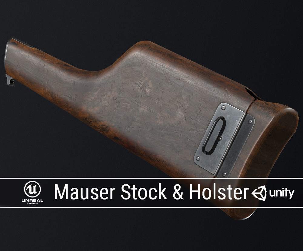 PBR Mauser Pistol Pack Low-poly 3D model_5