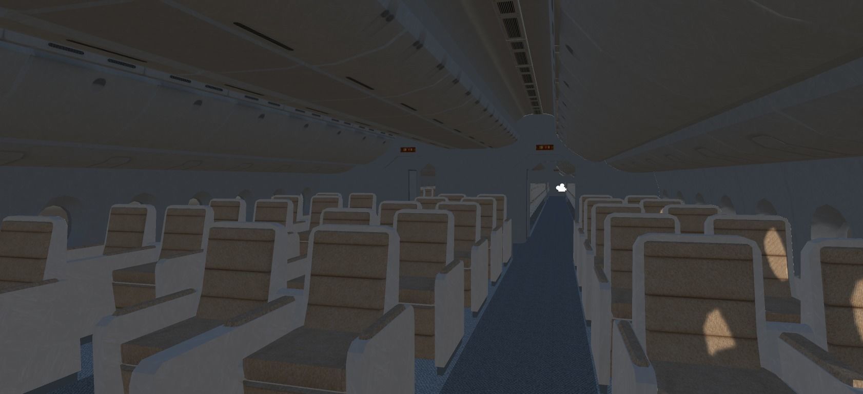 Airplane interior Low-poly 3D model_5