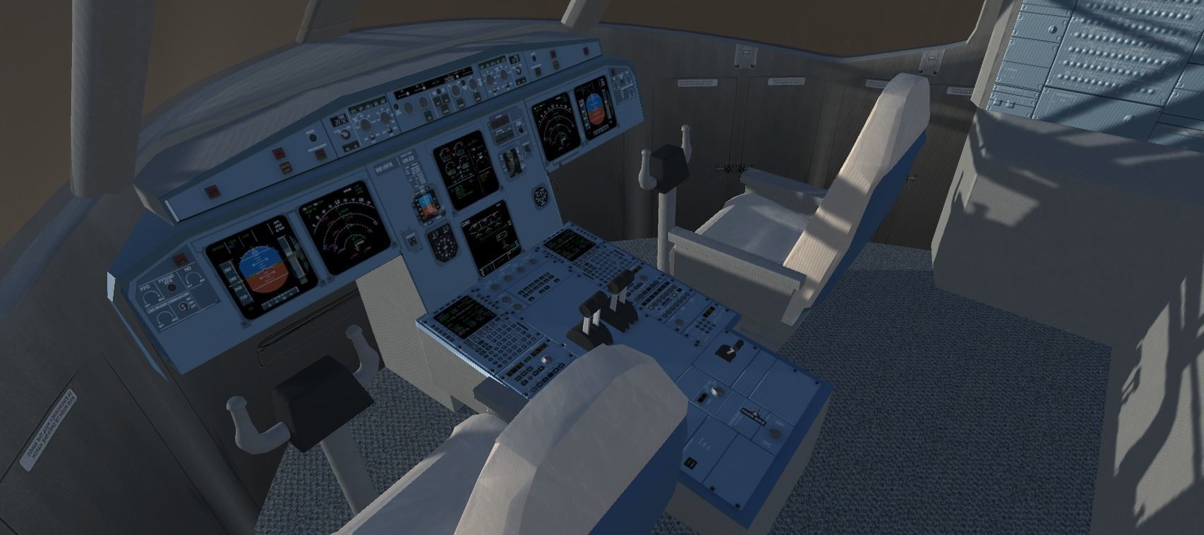 Airplane interior Low-poly 3D model_7