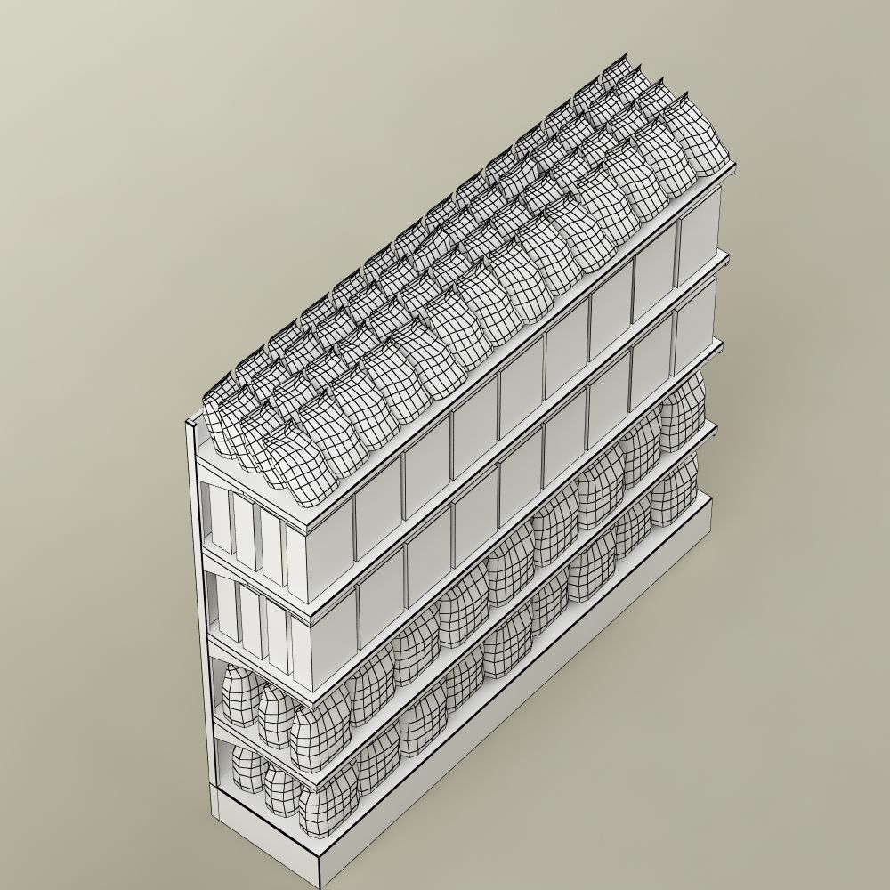 Storage shelving  rack store cereal food 3D model_6