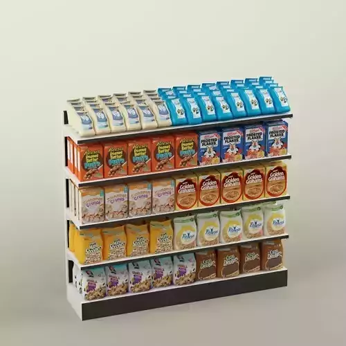 Storage shelving  rack store cereal food 3D model