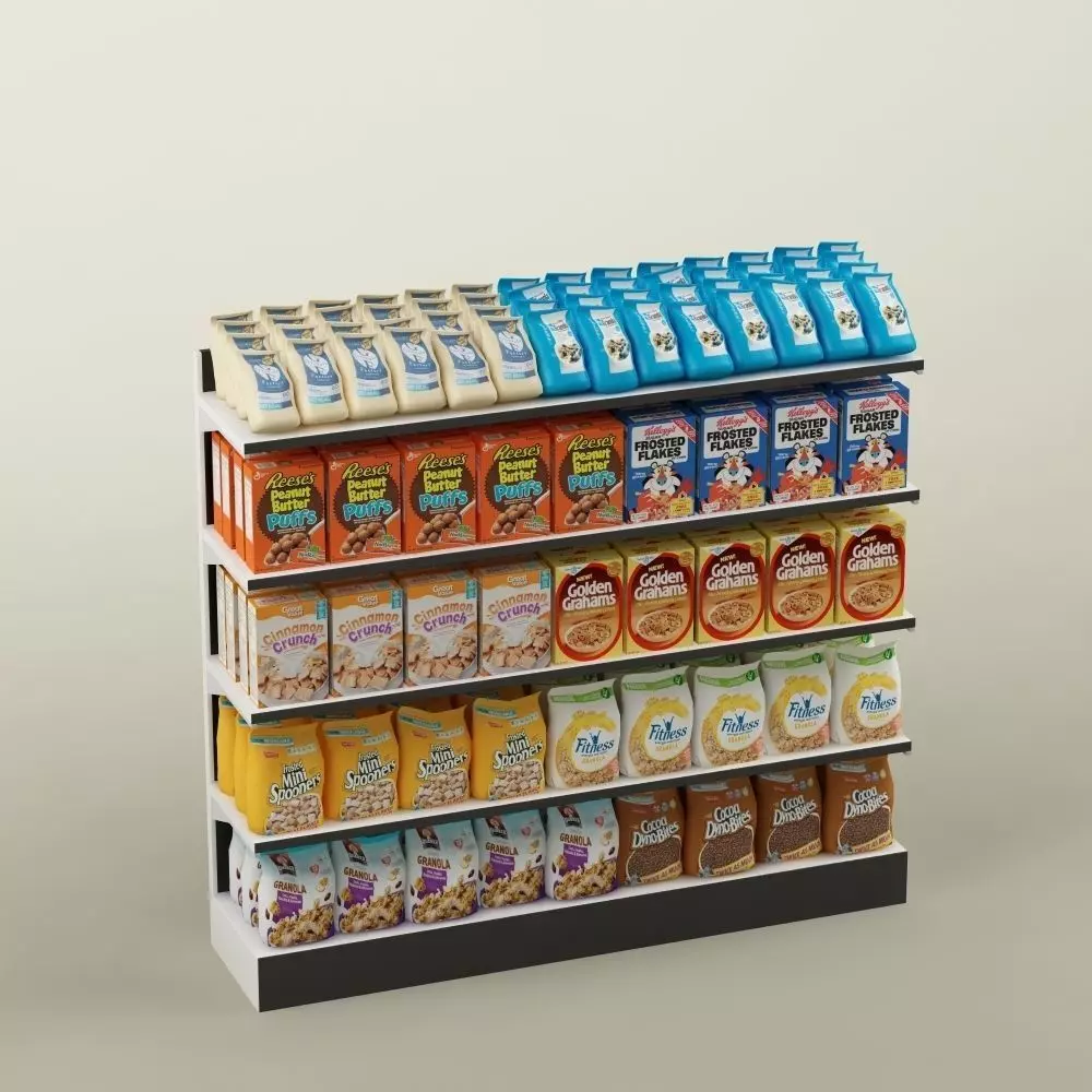 Storage shelving  rack store cereal food 3D model_0
