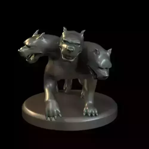 Cerberus statue of two lions