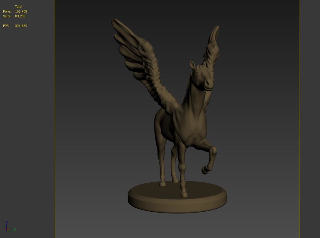 3D Pegasus model golden horse with wings 3D print model_7