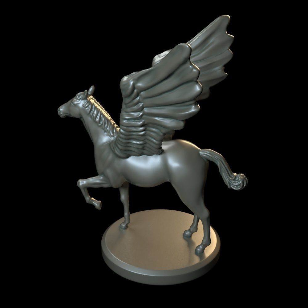 3D Pegasus model golden horse with wings 3D print model_1