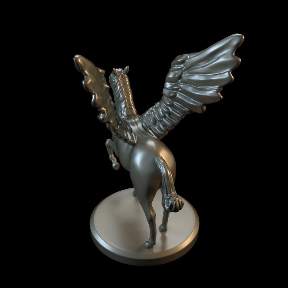 3D Pegasus model golden horse with wings 3D print model_2