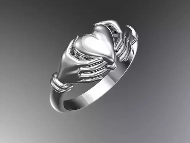 Heart and hands ring