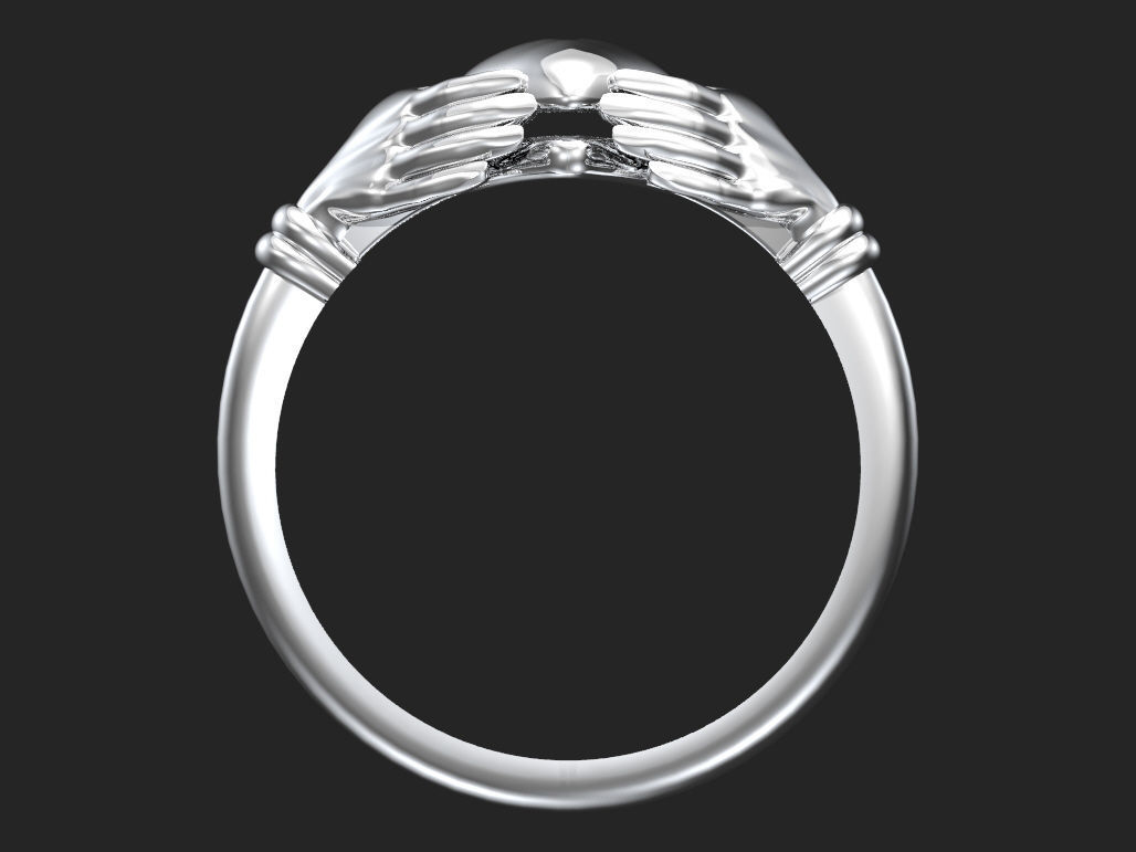 Heart and hands ring 3D print model_4