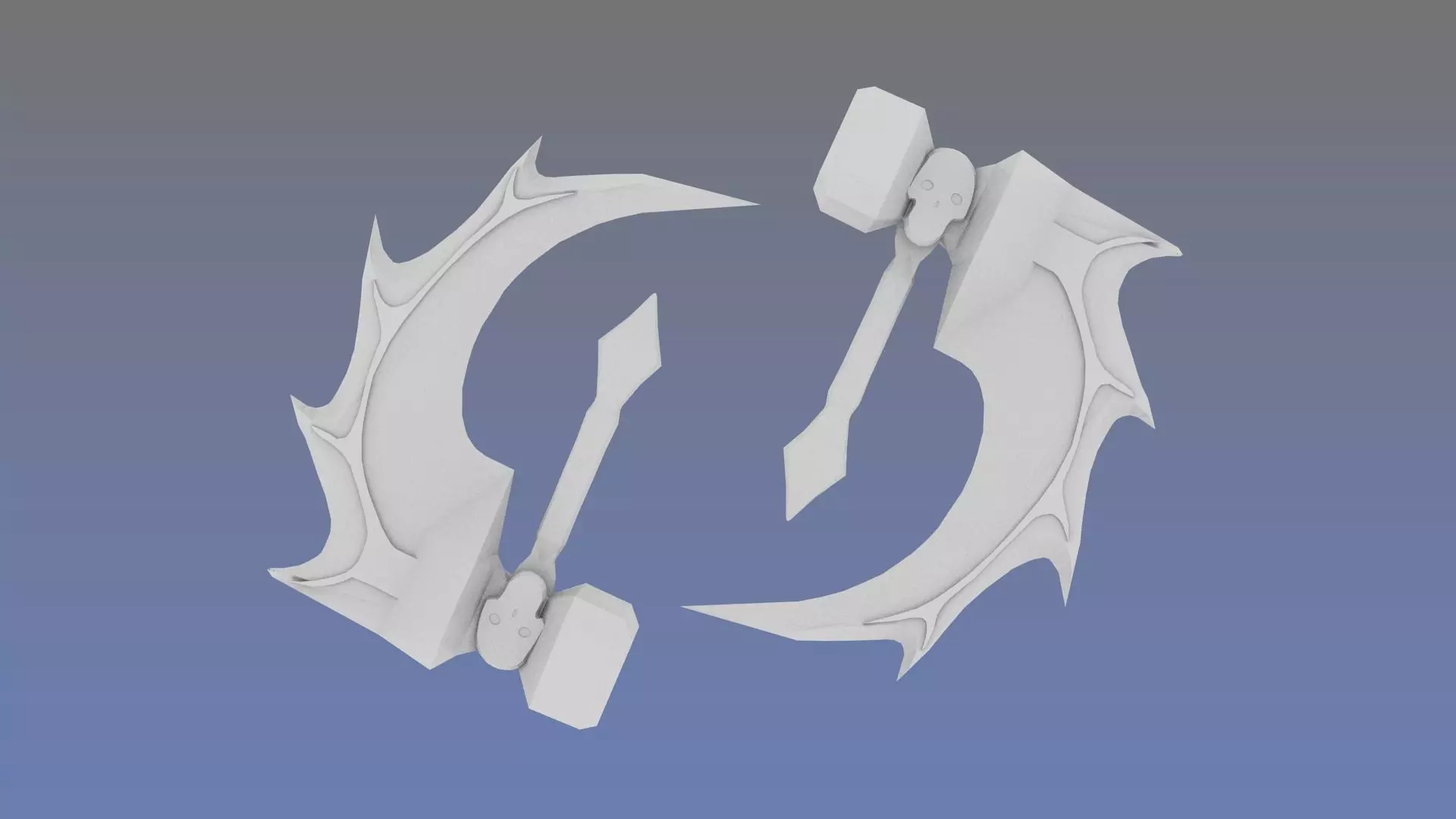 AM 3D Skull Basher no texture Low-poly 3D model_0