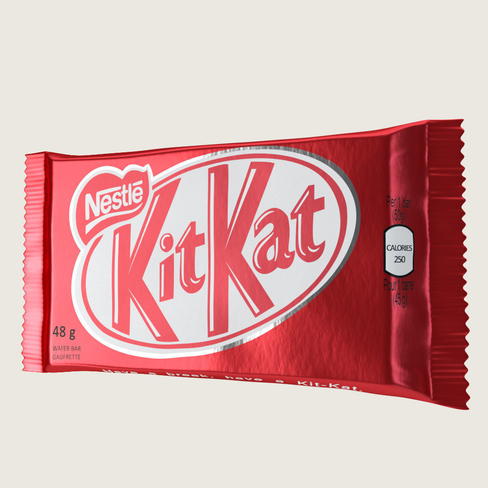 Kitkat Kit Kat Chocolate Bar Low-poly 3D model_1