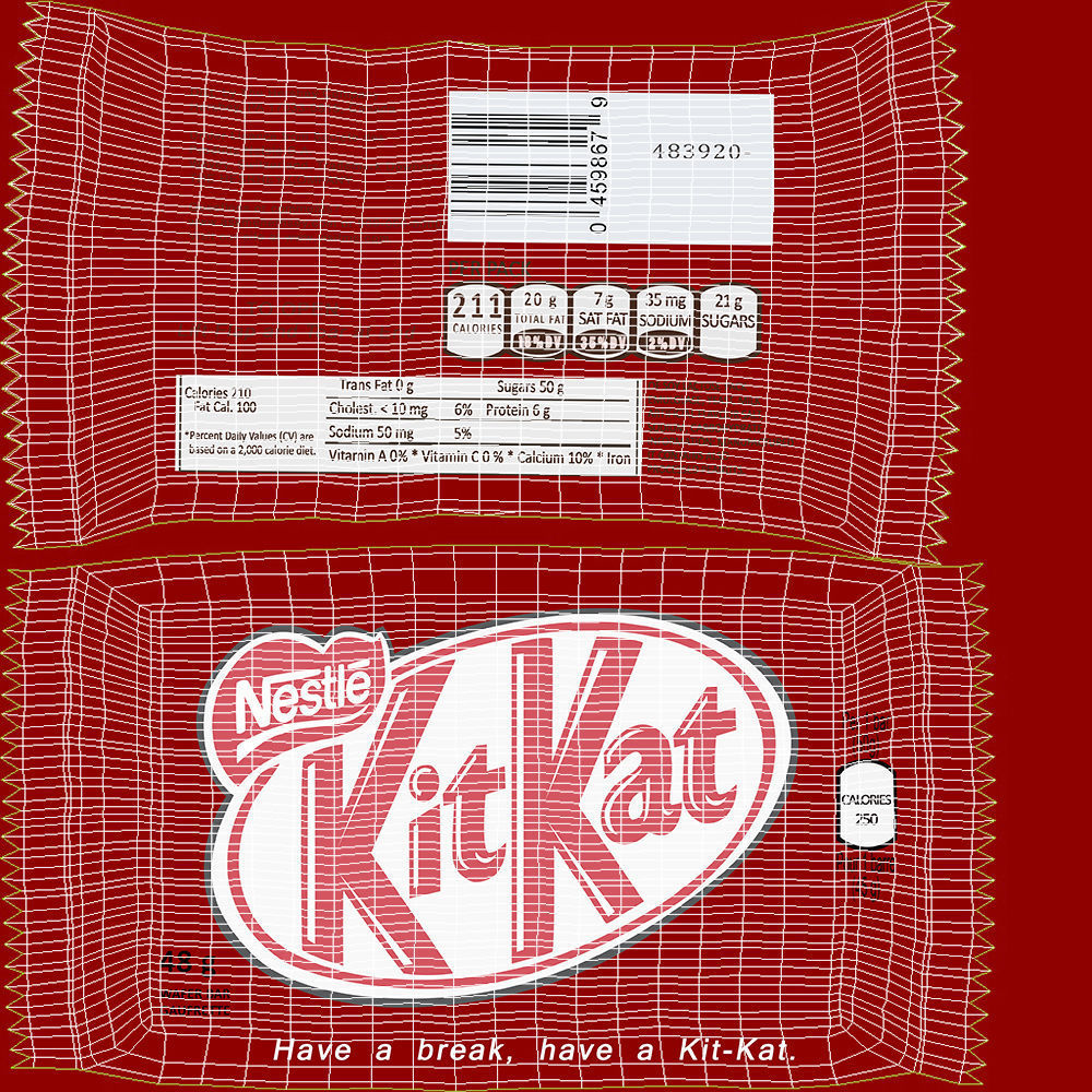 Kitkat Kit Kat Chocolate Bar Low-poly 3D model_4