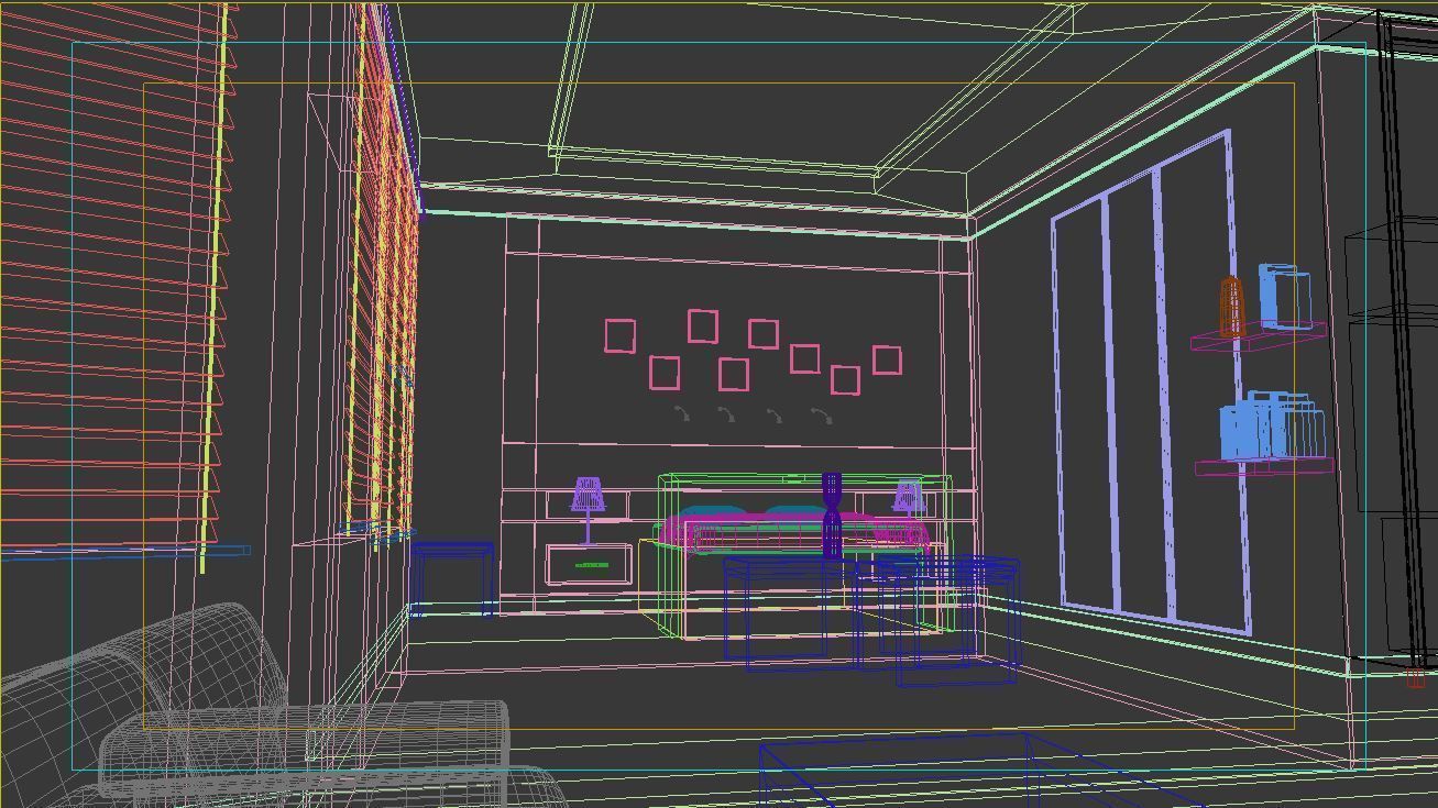 3D room with Seating Model 3D model_6