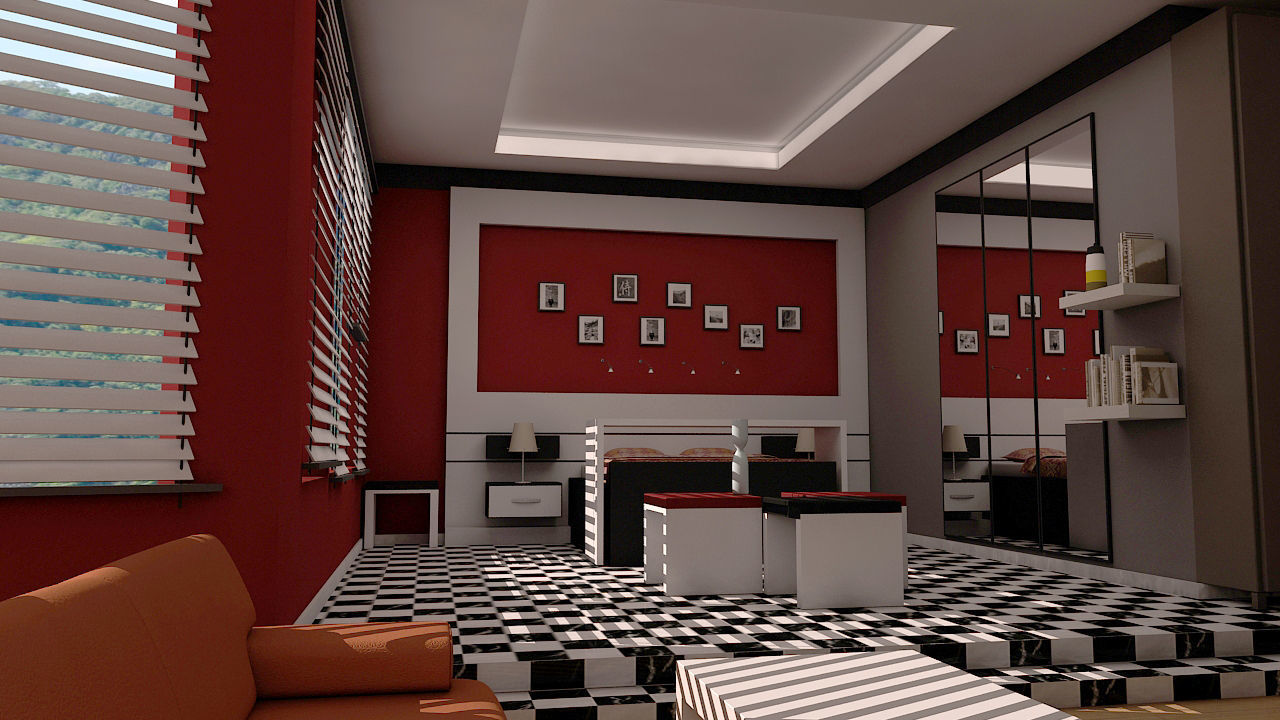 3D room with Seating Model 3D model_1