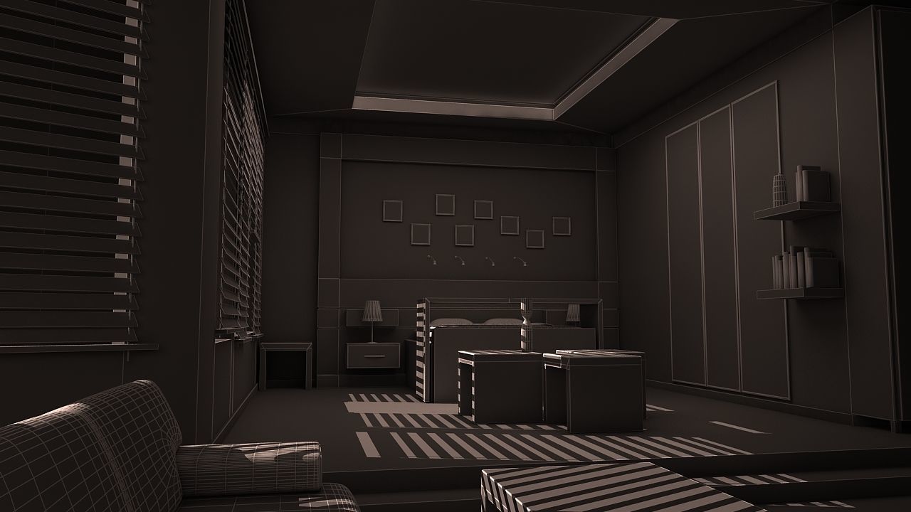 3D room with Seating Model 3D model_2