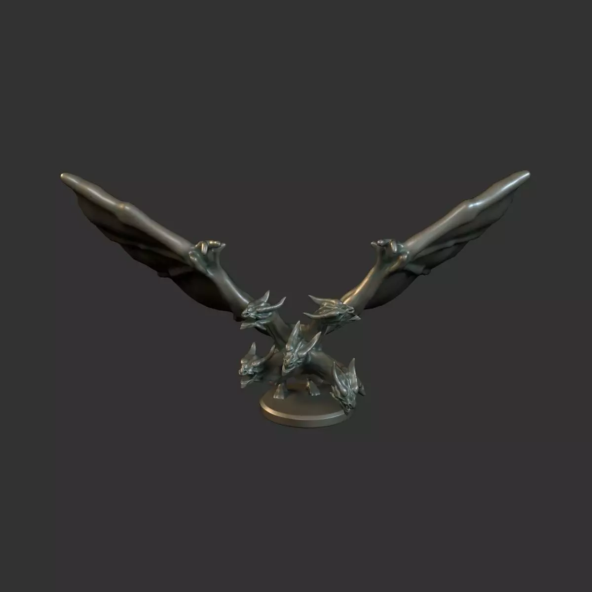 Tiamat dragon with wings 3D print model