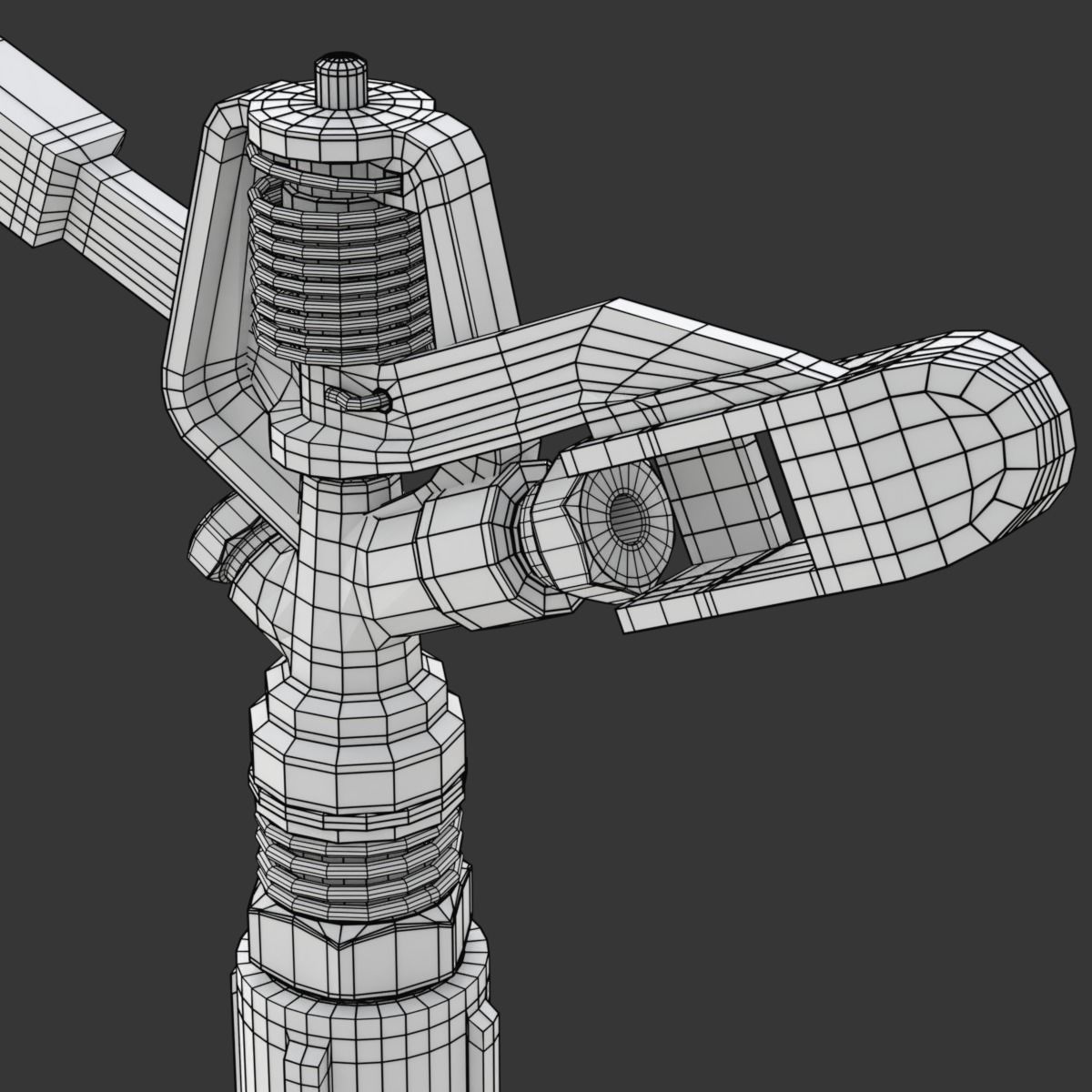 Sprinkler golden watering can 3D model_12