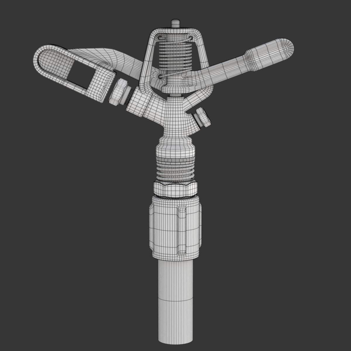 Sprinkler golden watering can 3D model_16