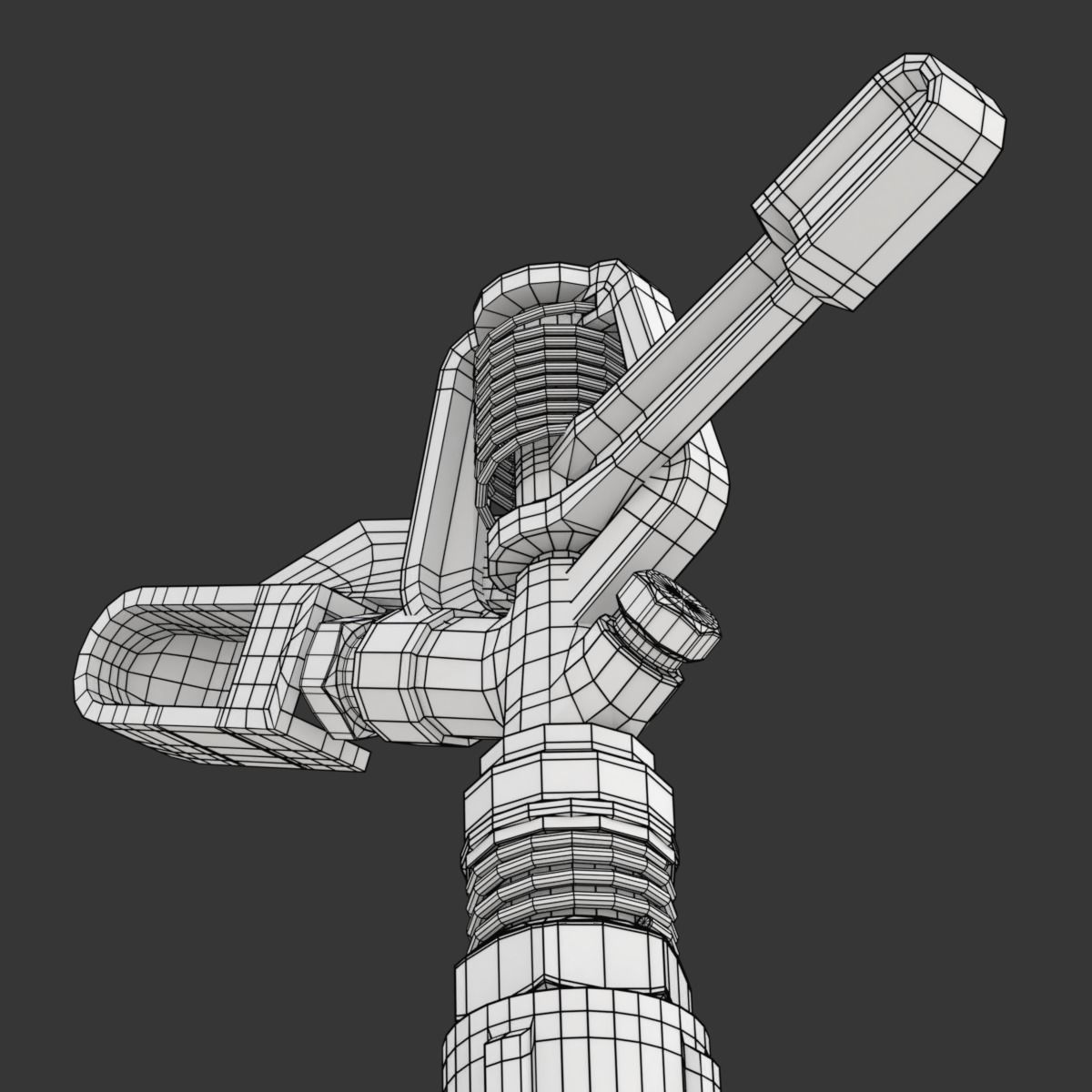 Sprinkler golden watering can 3D model_17