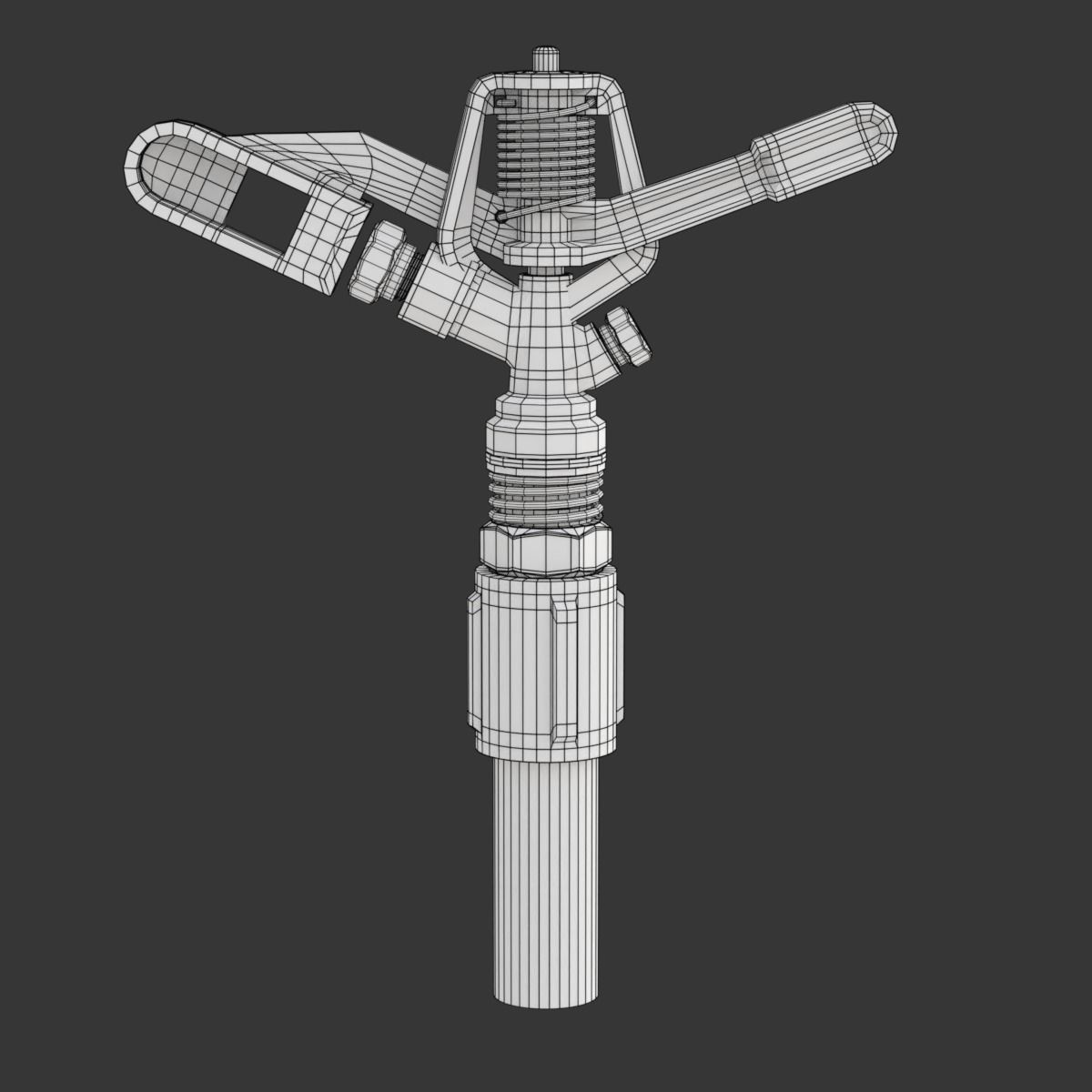 Sprinkler golden watering can 3D model_18