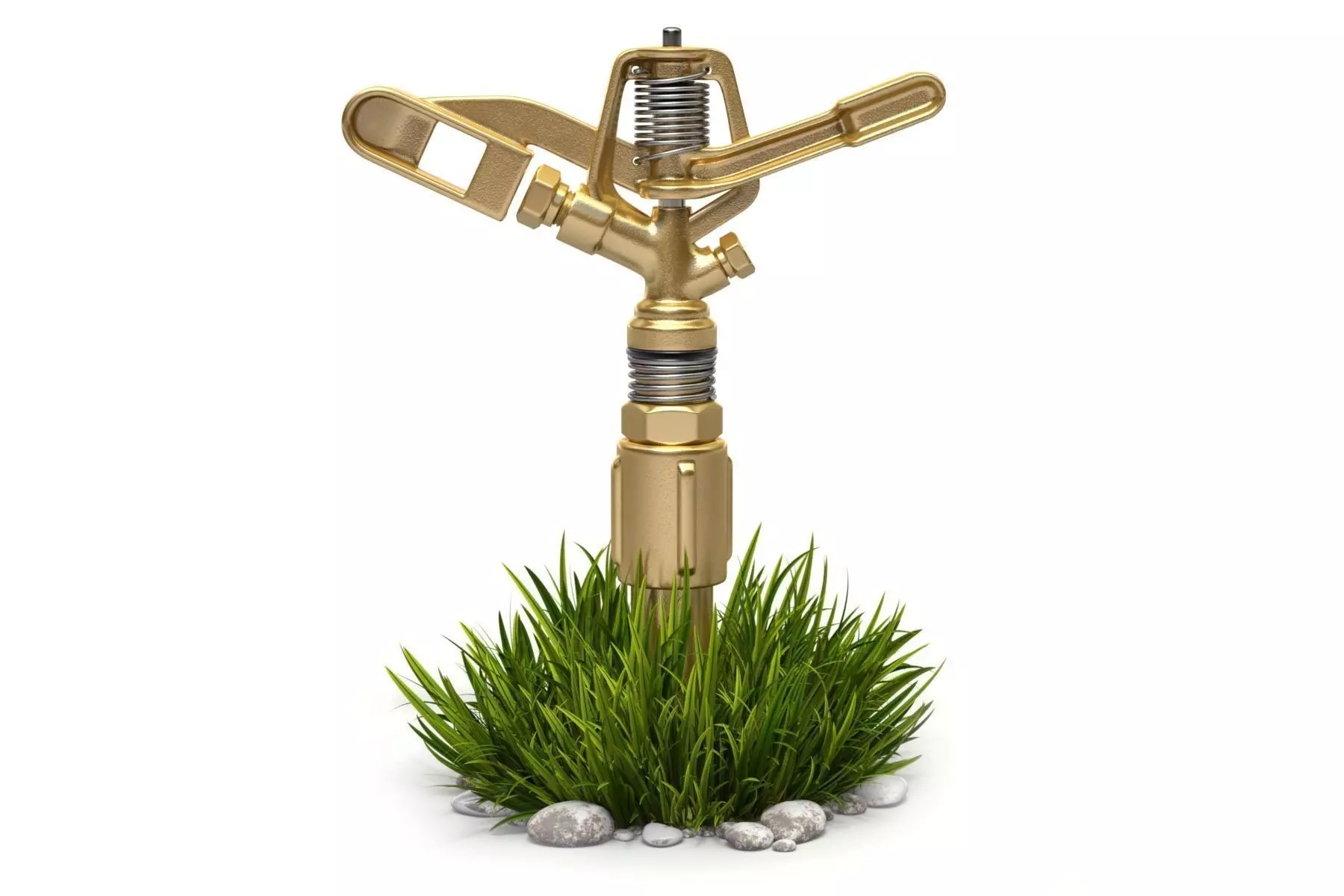 Sprinkler golden watering can 3D model_0