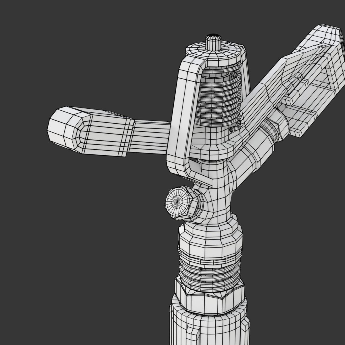 Sprinkler golden watering can 3D model_14