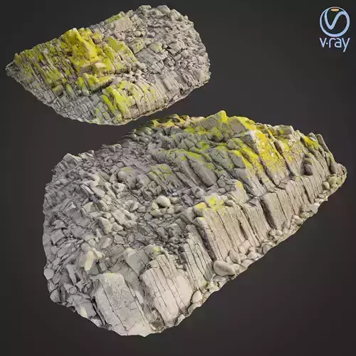 3d scanned rock cliff R