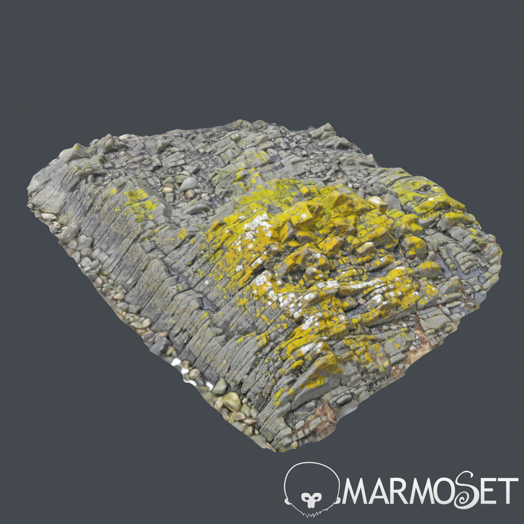 3d scanned rock cliff R 3D model_7