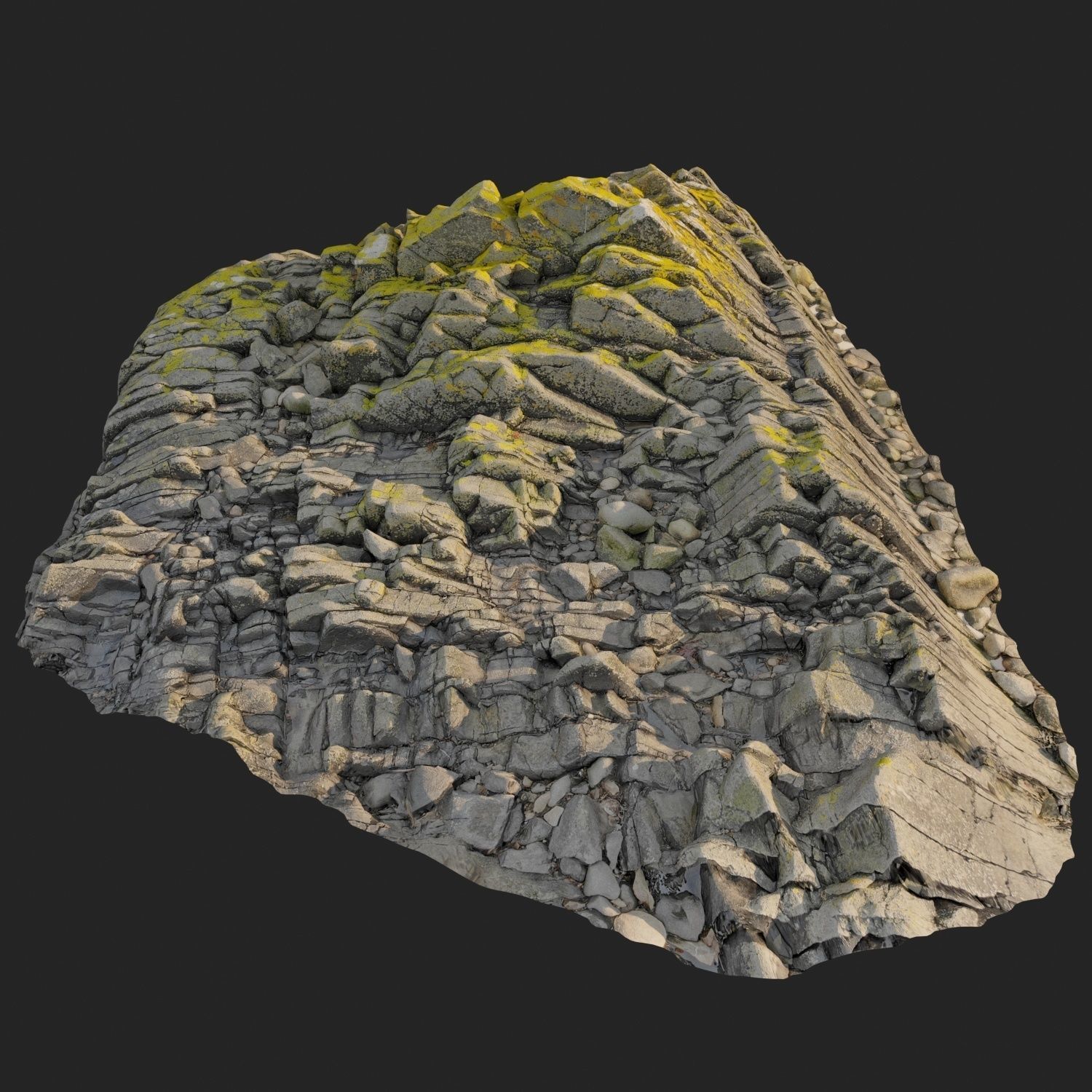 3d scanned rock cliff R 3D model_4