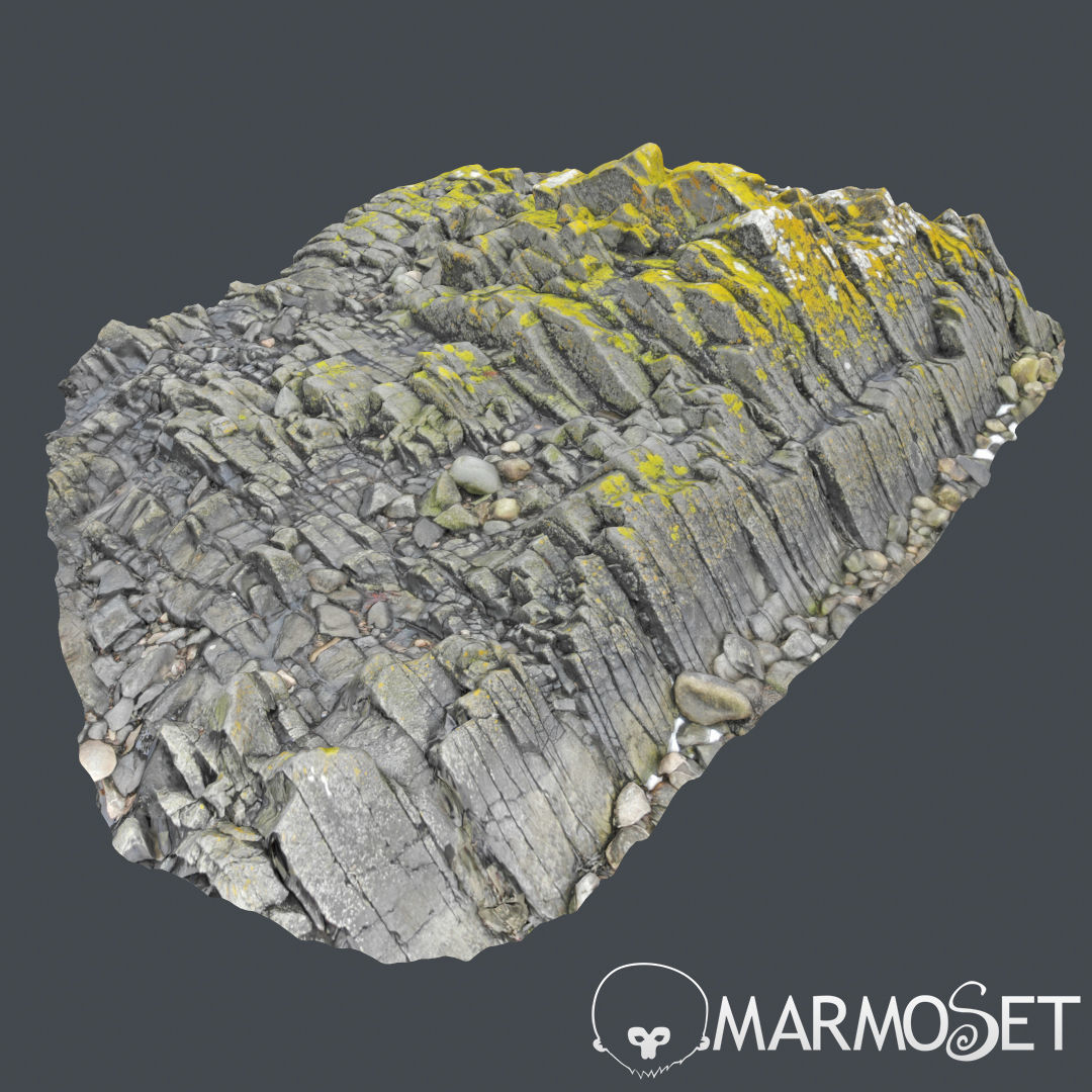 3d scanned rock cliff R 3D model_1