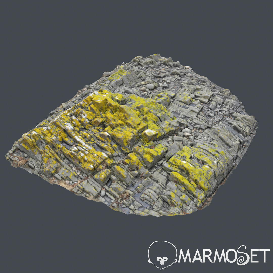 3d scanned rock cliff R 3D model_8