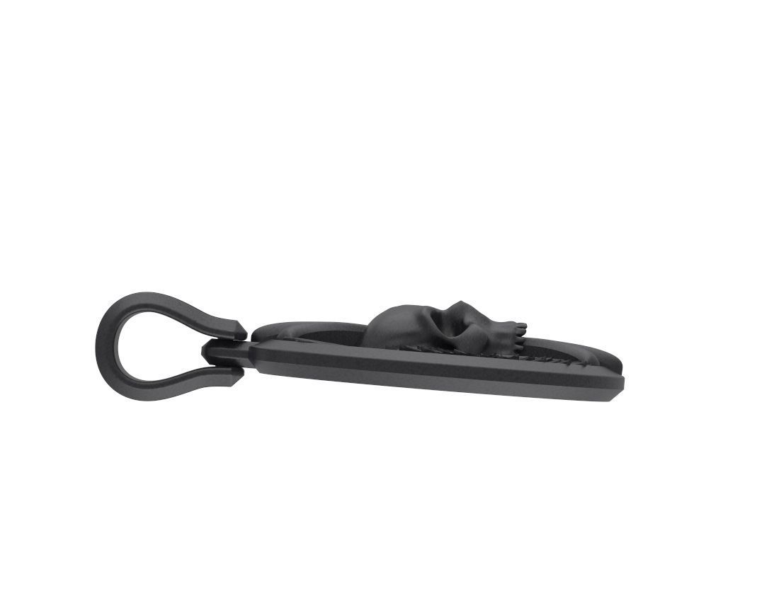 Pendant skull with wings for bikers 335 3D print model_10