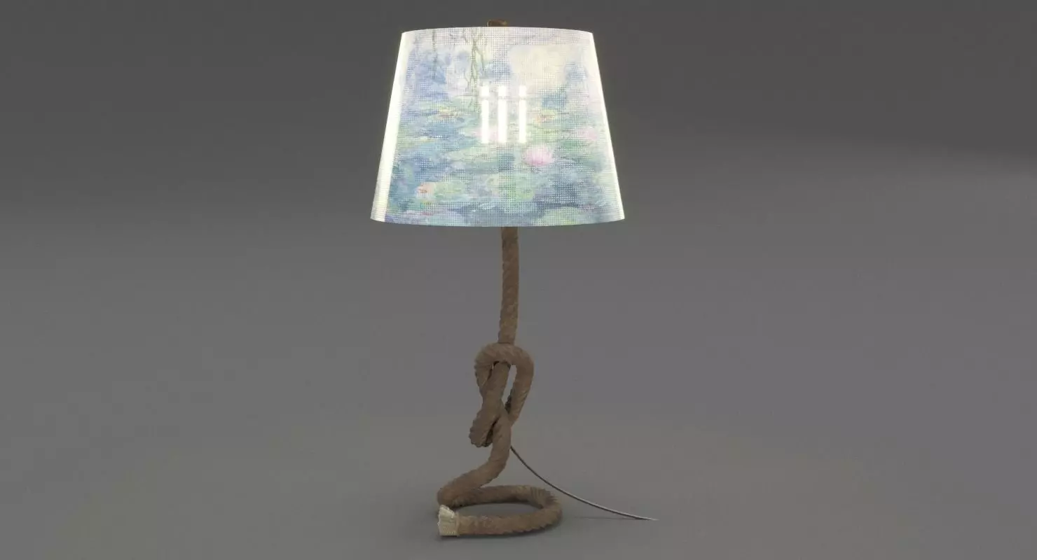 Rope Table Lamp 3D model_0