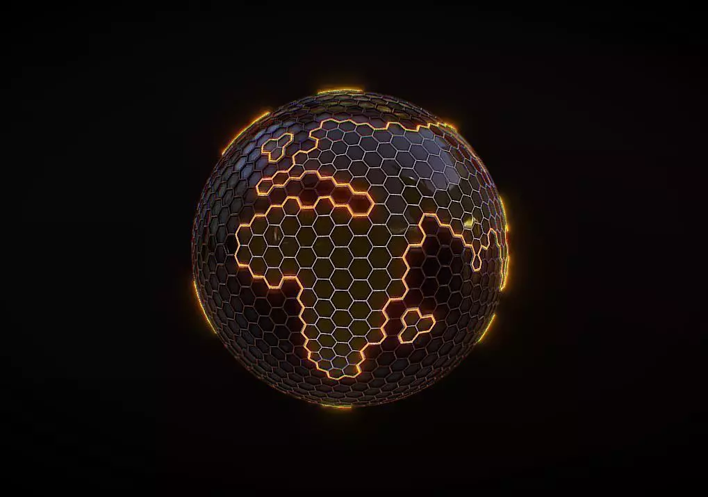 Hexagon Planet Earth 3D model