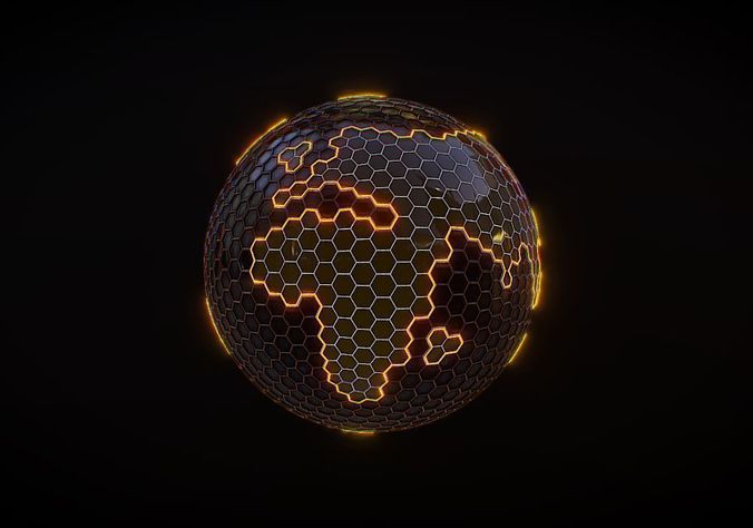 Hexagon Planet Earth 3D model