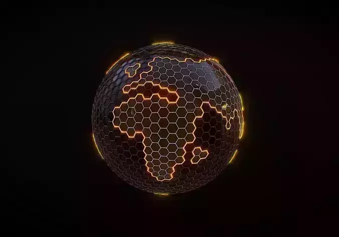 Hexagon Planet Earth 3D model