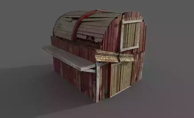 Western Barn Low-poly 3D model