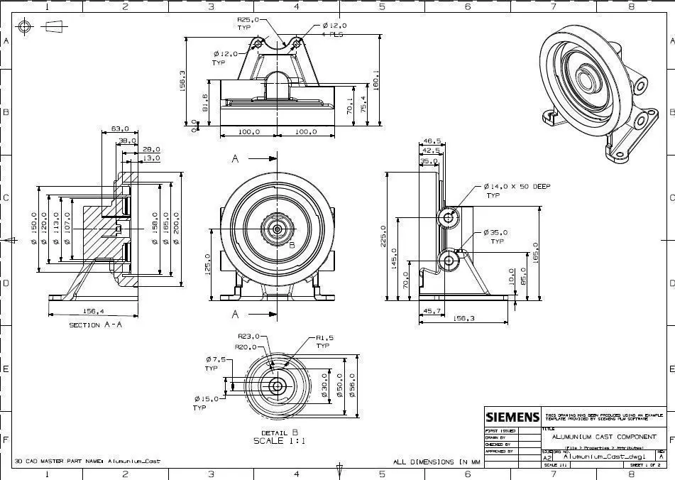Alumunium CAST component Free 3D model_0
