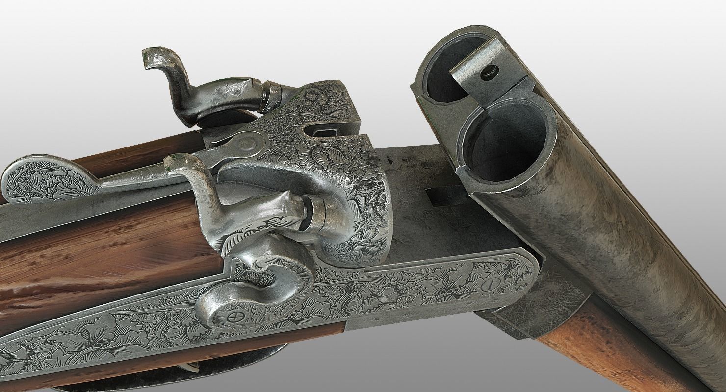 Zombie Hunter Sawed-off Shotgun Low-poly 3D model_3