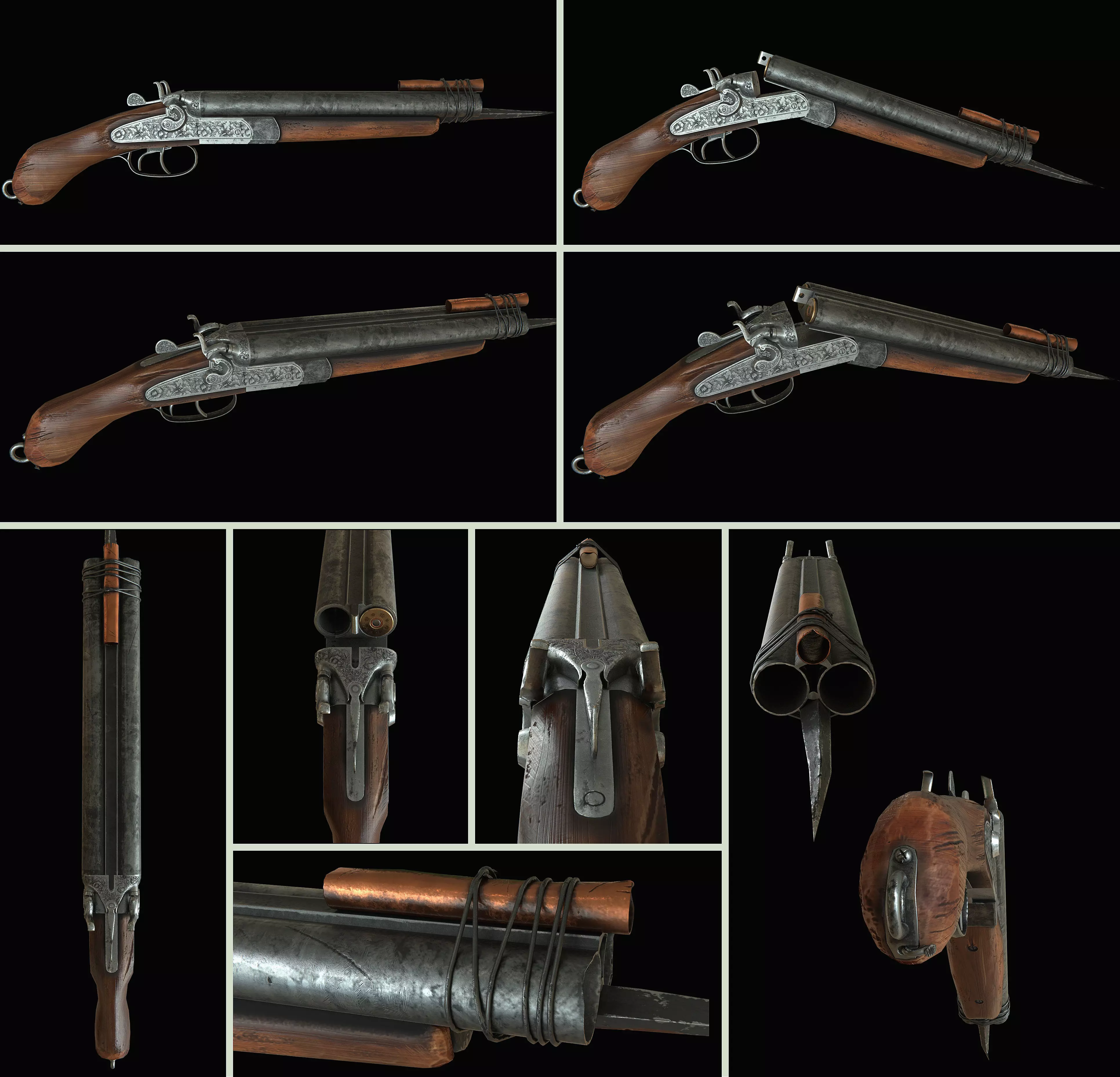 Zombie Hunter Sawed-off Shotgun Low-poly 3D model_0