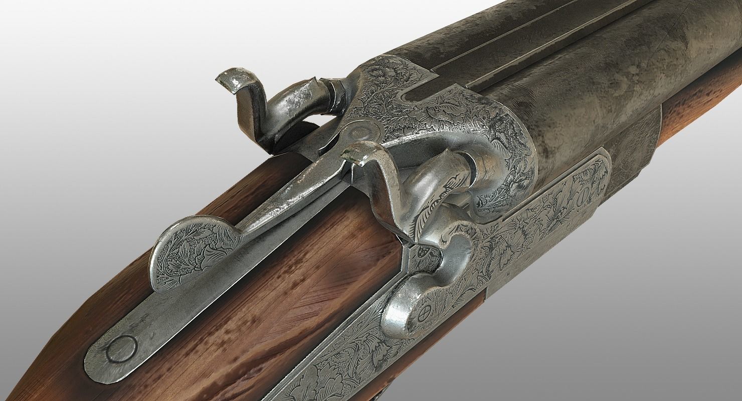 Zombie Hunter Sawed-off Shotgun Low-poly 3D model_2