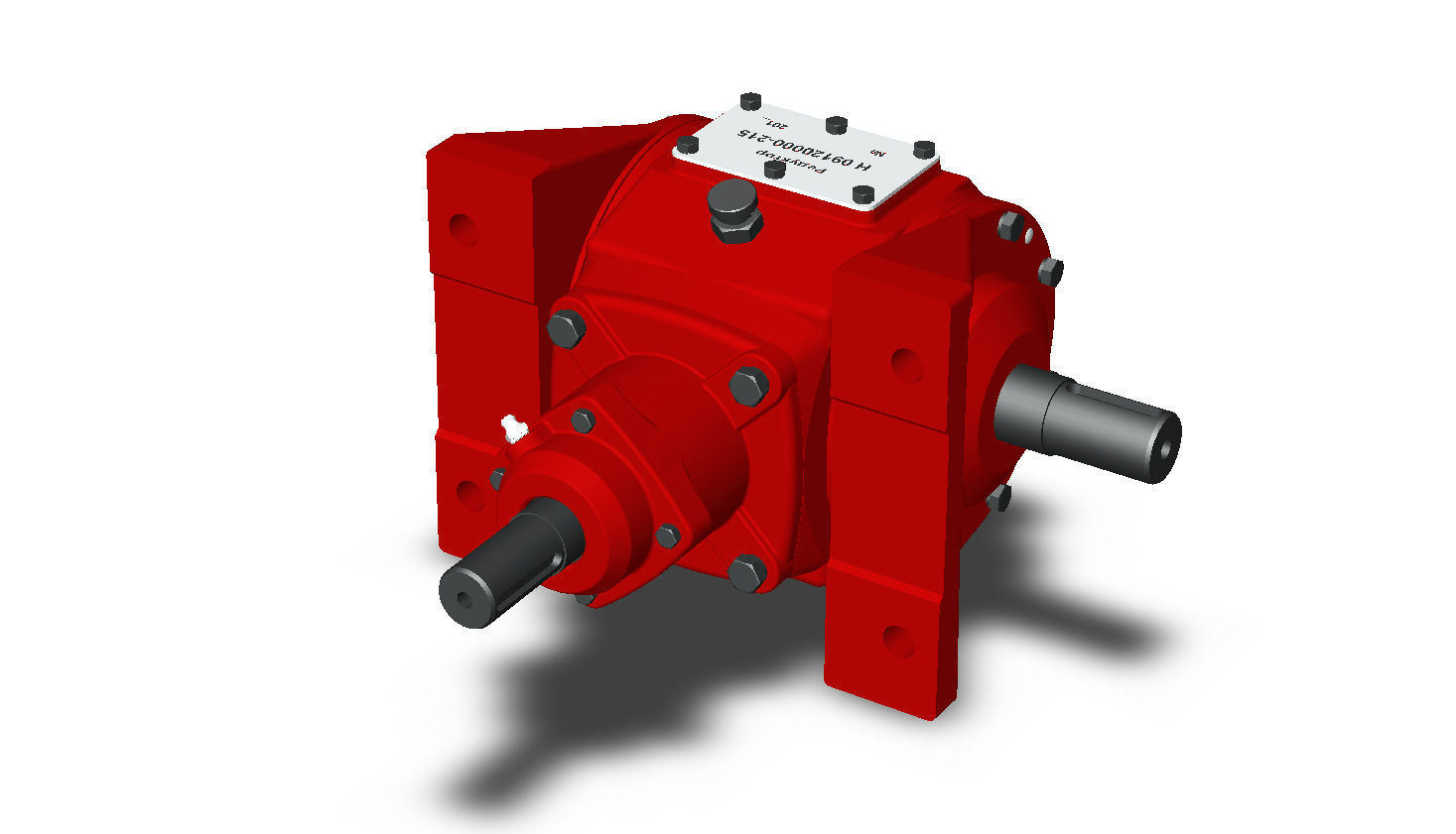 Single-stage conical reducer 1x125 Free 3D model_1