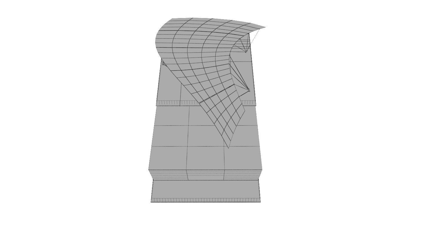 Modern Glass Shoping Mall Low-poly 3D model_10