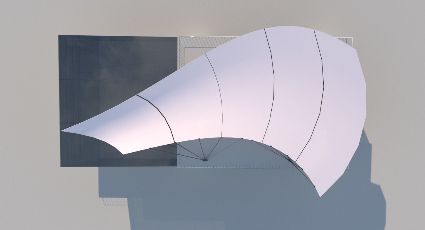 Modern Glass Shoping Mall Low-poly 3D model_8