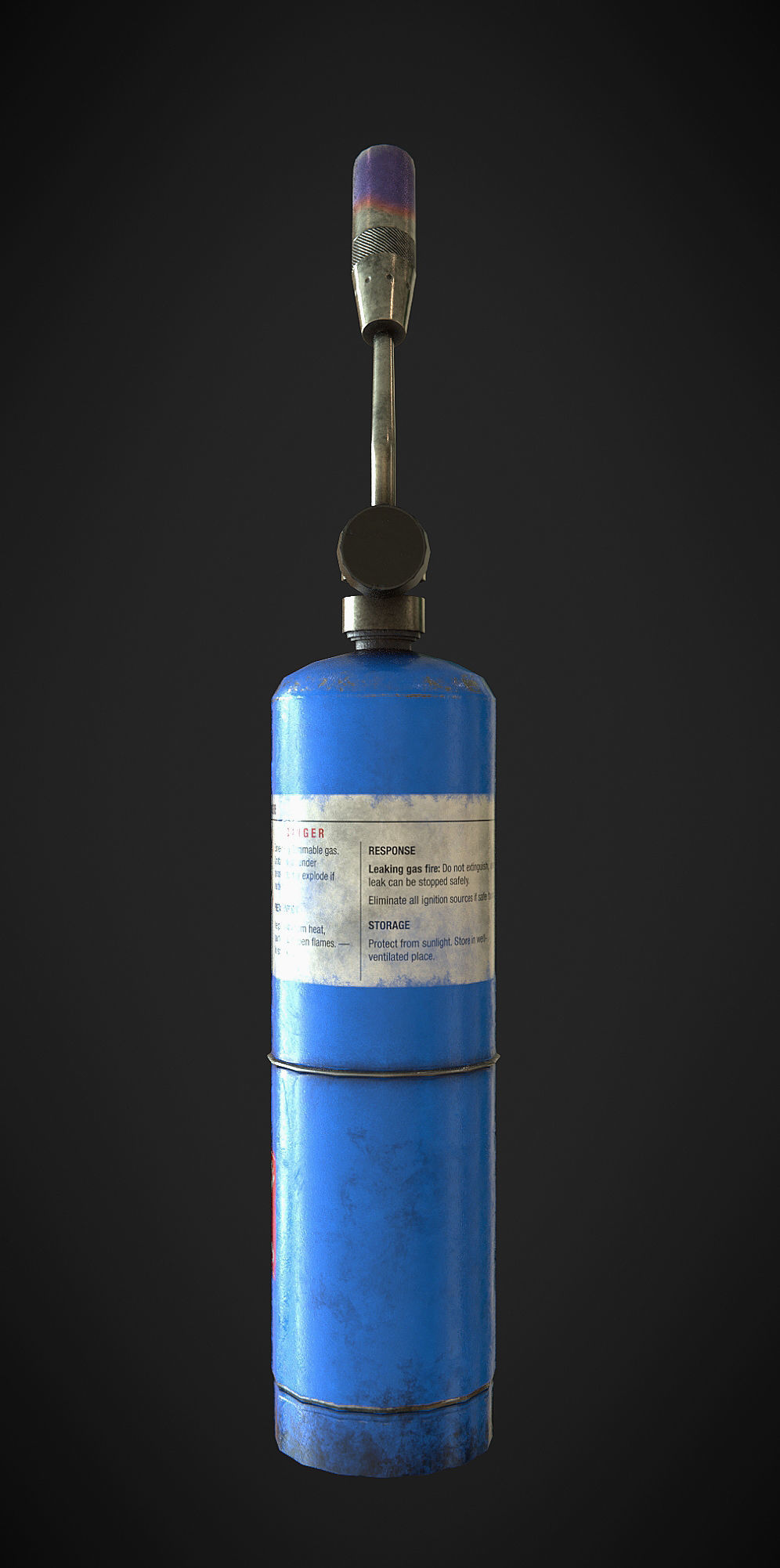 Hand held propane torch Free low-poly 3D model_2