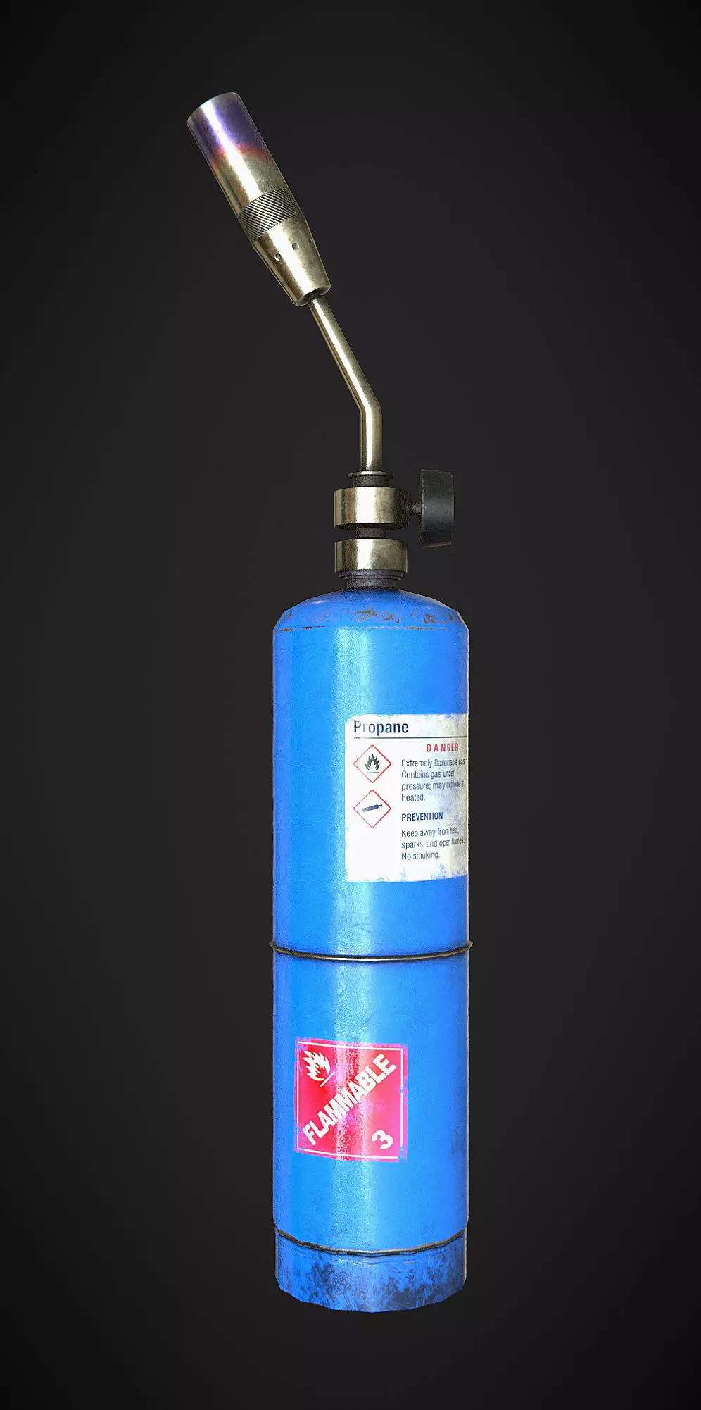 Hand held propane torch Free low-poly 3D model_0