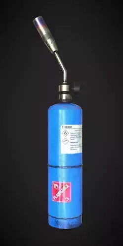 Hand held propane torch Free low-poly 3D model